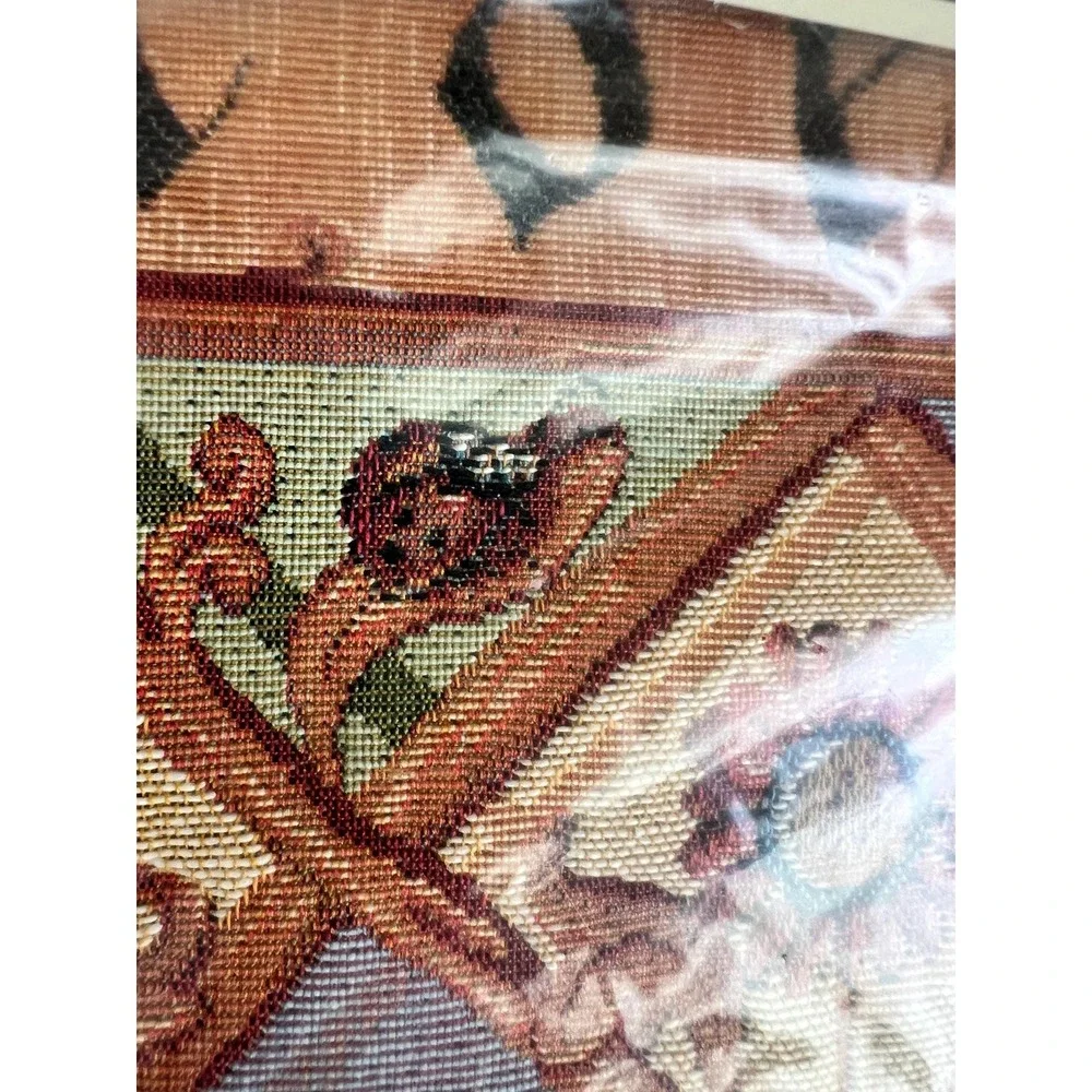 Historic Scotland Gothic Tapestry Pillow Cover Medieval Floral Rabbit Bird 19x19